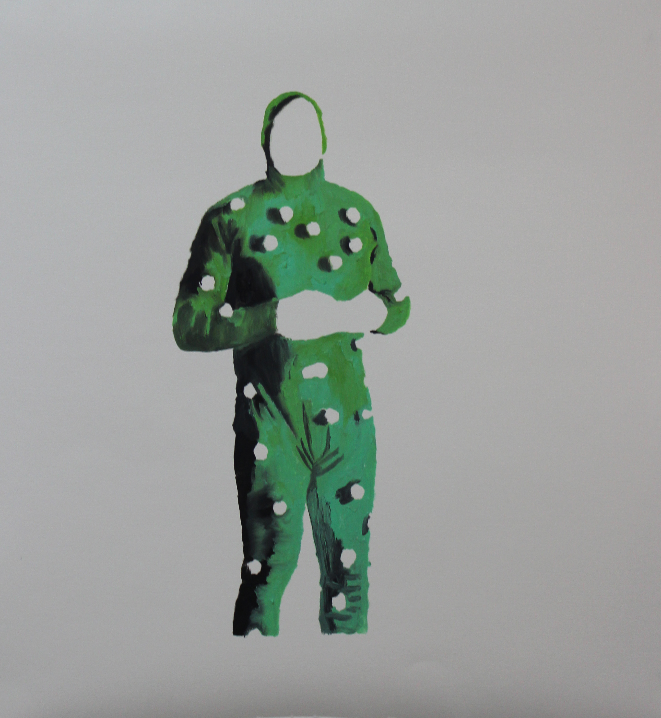 Greenscreen 2, 2016 - Oil on paper 55 x 55cm