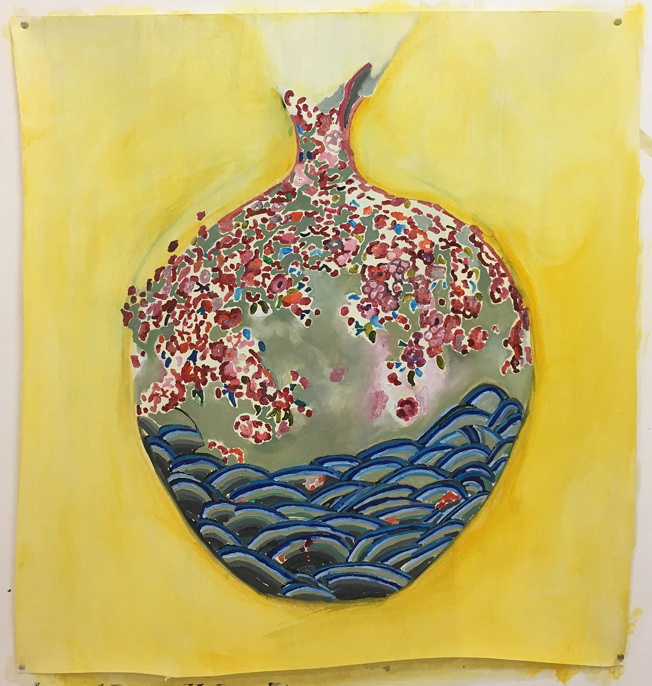 Cerámica Amarilla, 2018 - Oil on paper 0,90 × 0,85 cm