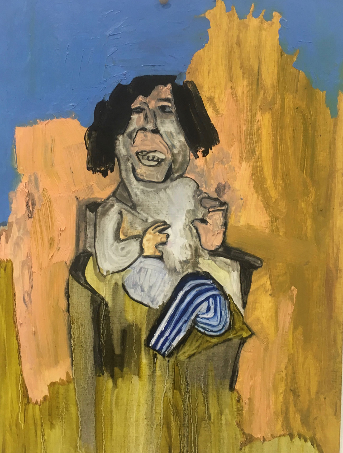 George Condo, 2018 - Oil on paper 48 x 36 cm