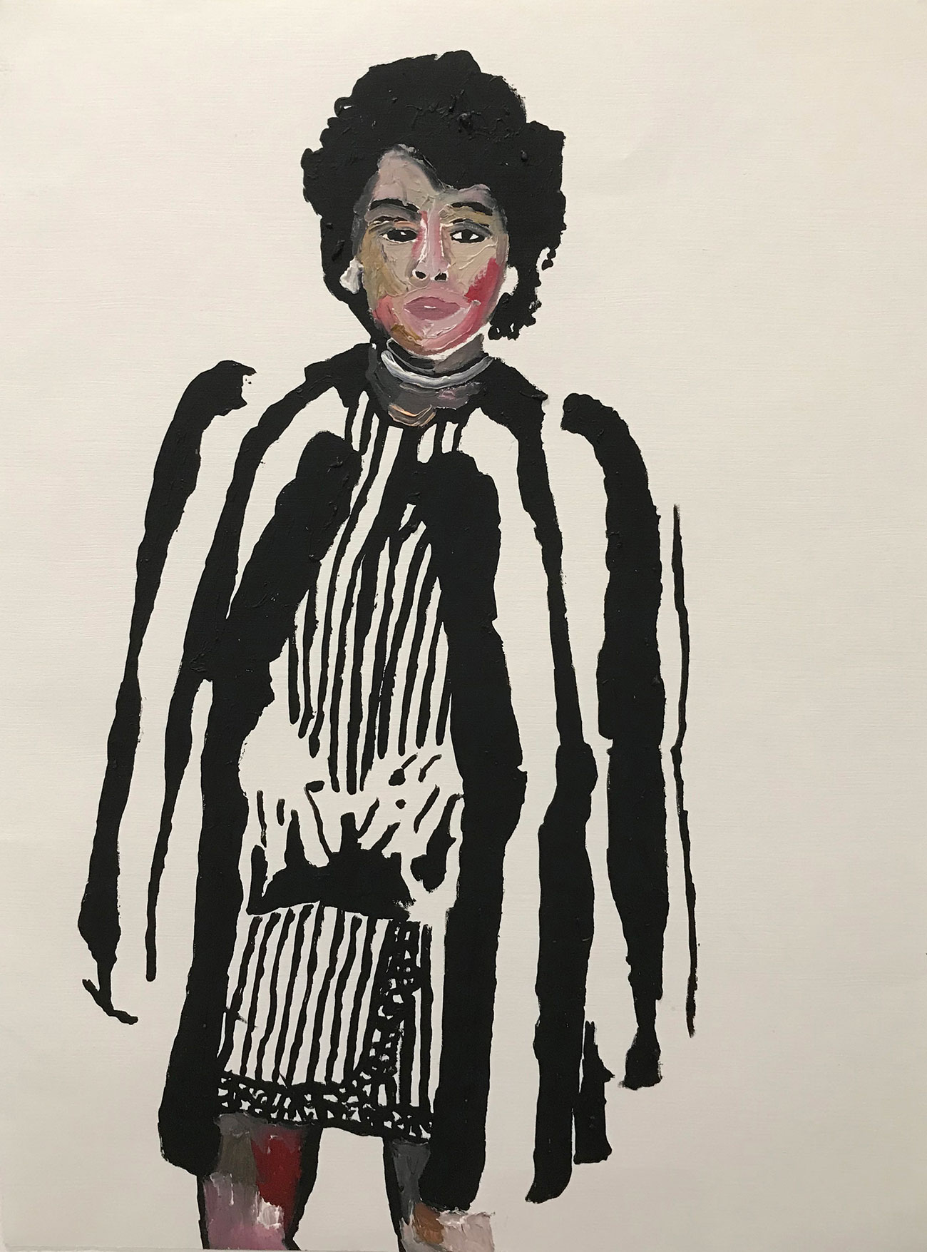 Janelle Monae wearing Marc Jacobs, 2017 - Oil on paper