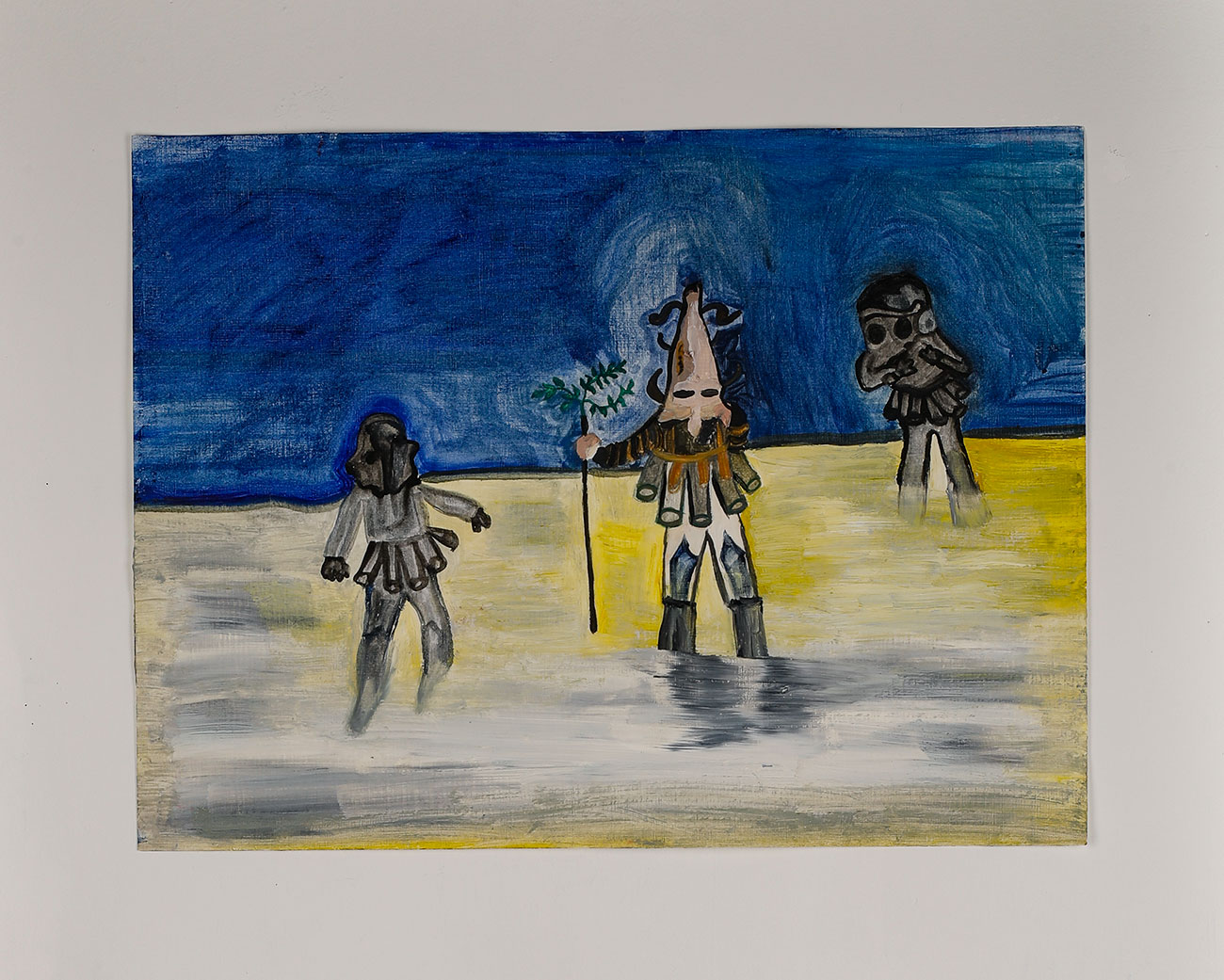 Aborigènes Australie, 2019 - Oil on paper 36 x 48 cm