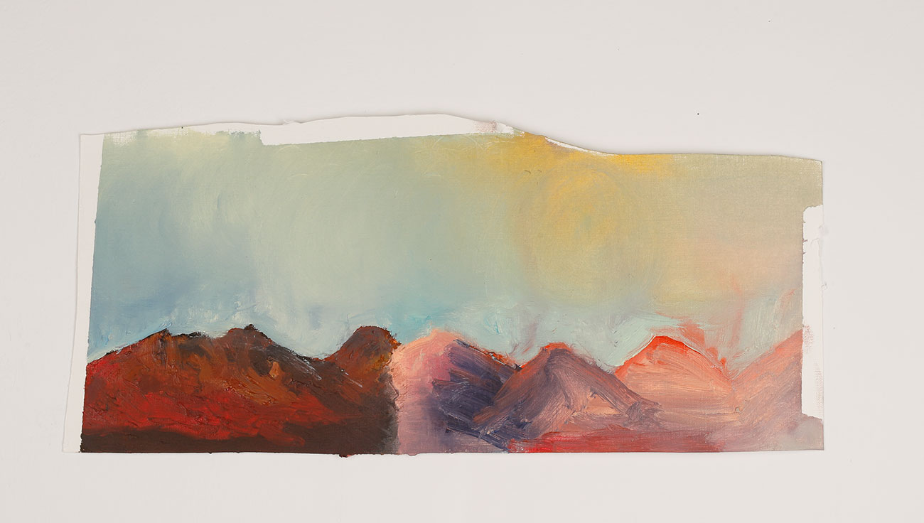 Montaña, 2017 - Oil on paper 17 x 38 cm