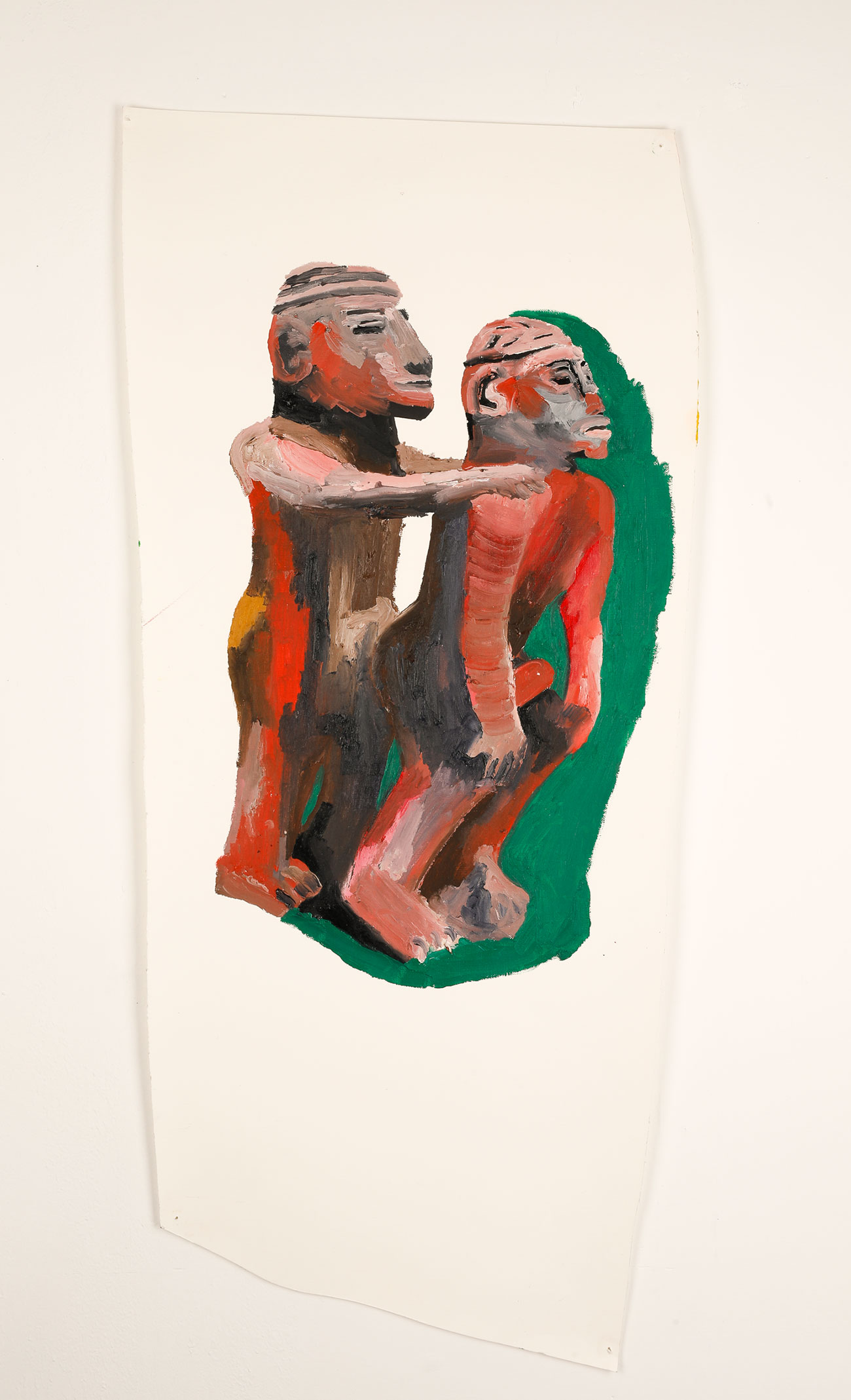 Escultura precolombina, 2017 - Oil on paper 74 x 34 cm