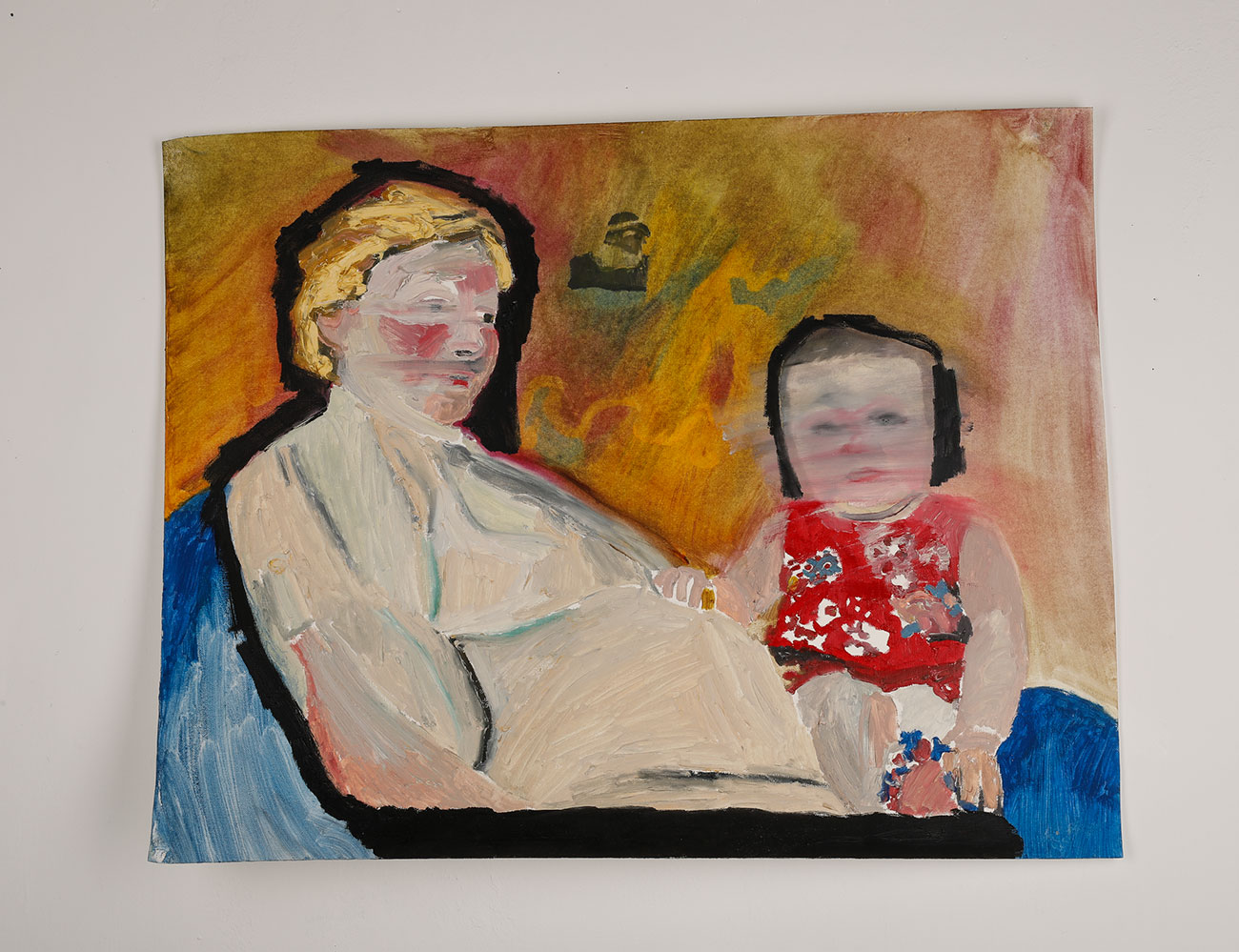 Mi mamá, Vera y yo, 2017 - oil on paper 42 x 53,5 cm