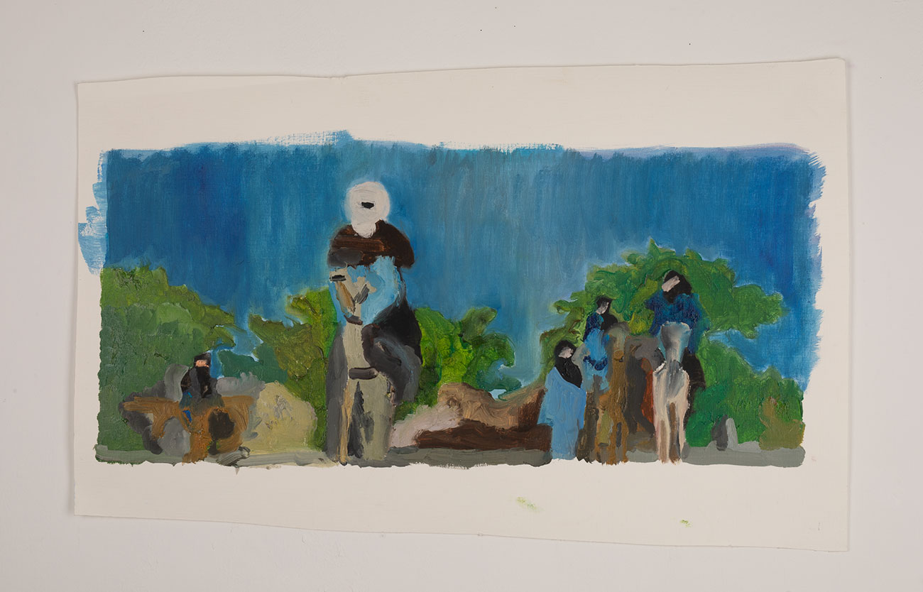 Tuaregs, 2017 - Oil on paper 22.5 x 50.5 cm