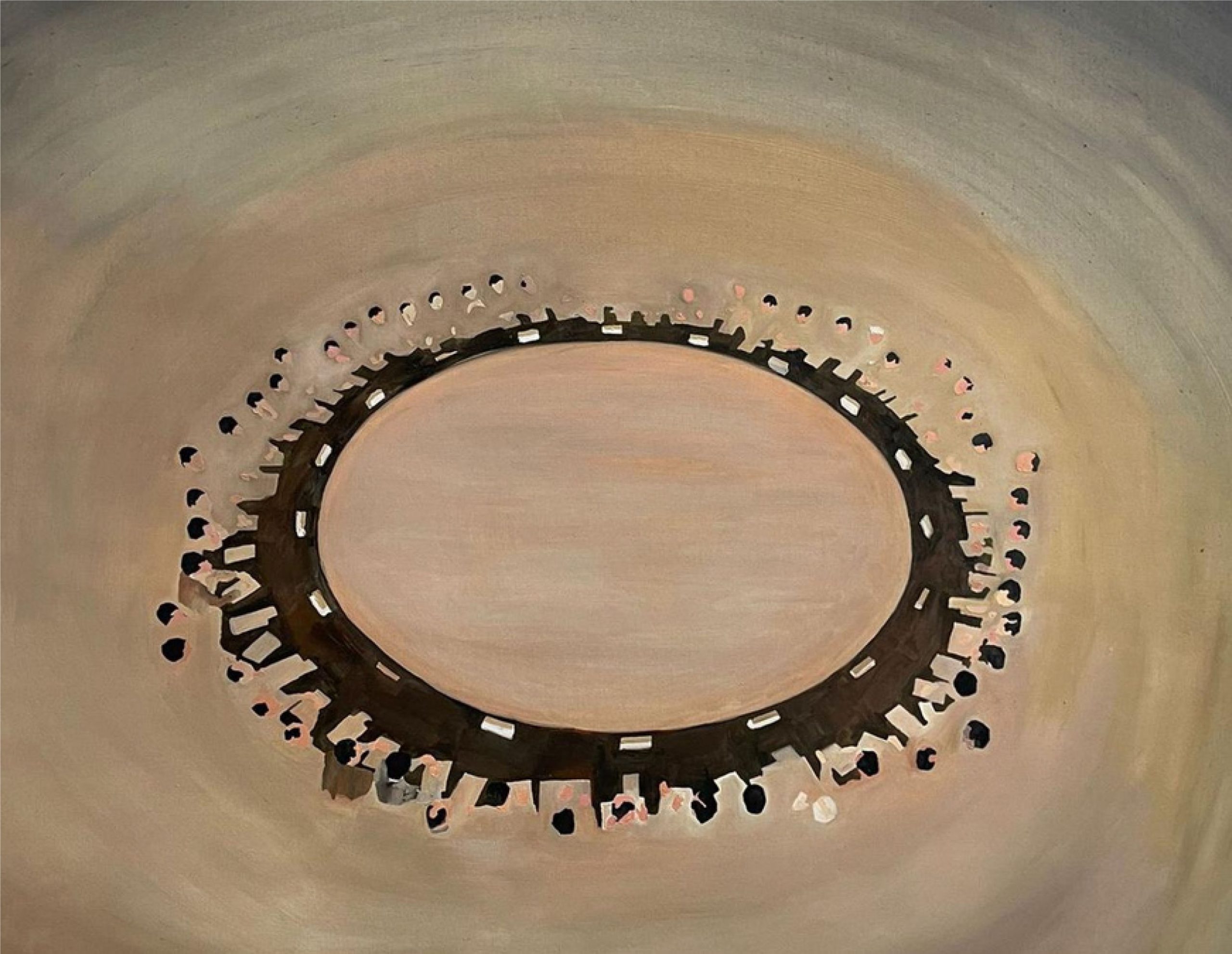 Round Table, 2022  - Oil on canvas 55 x 56.7 in (139.7 x 144 cm)
